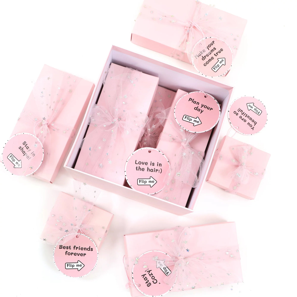 Pink 8 Wrapped Gifts in 1 Box Q180914