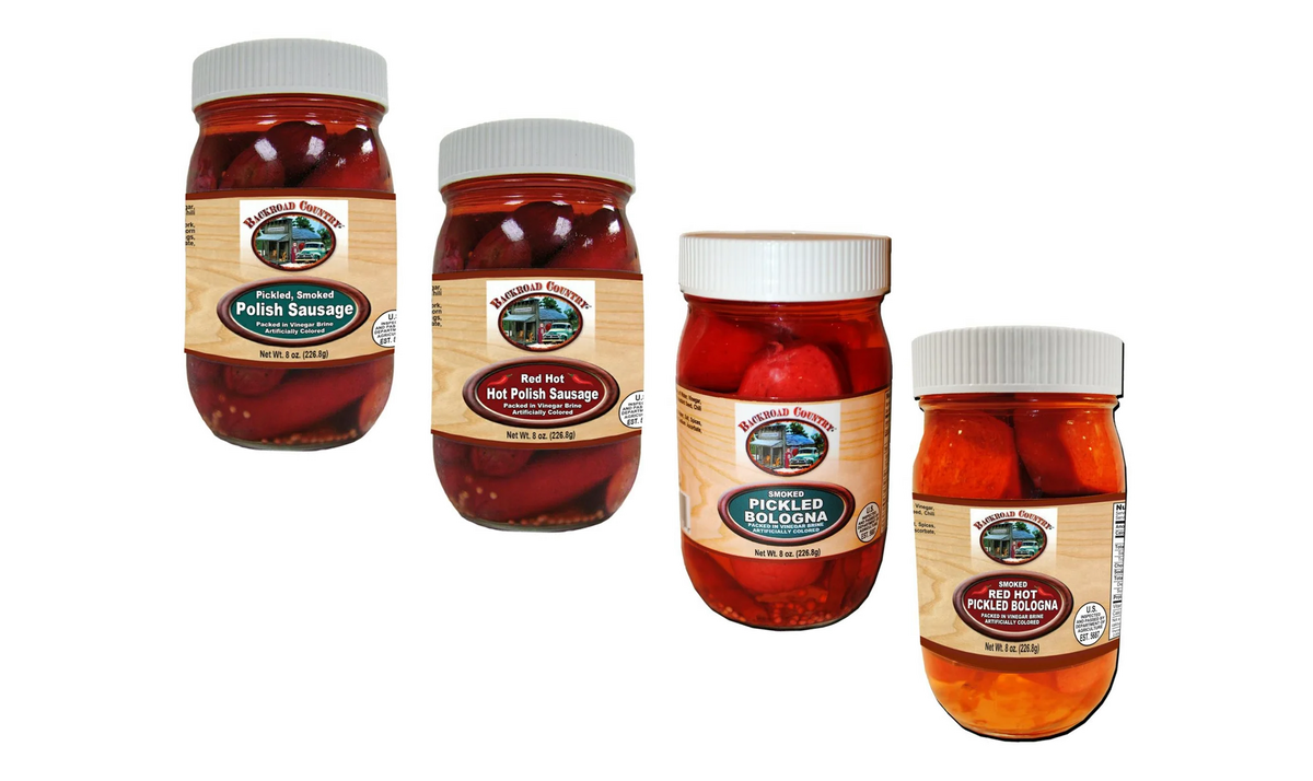 Pickled Polish Sausage & Pickled Bologna 4-Pack 8 oz. Jars W515965