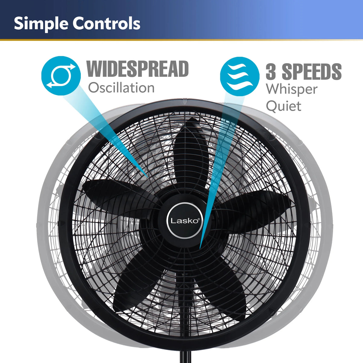 18 Oscillating 3-Speed Pedestal Fan A3521