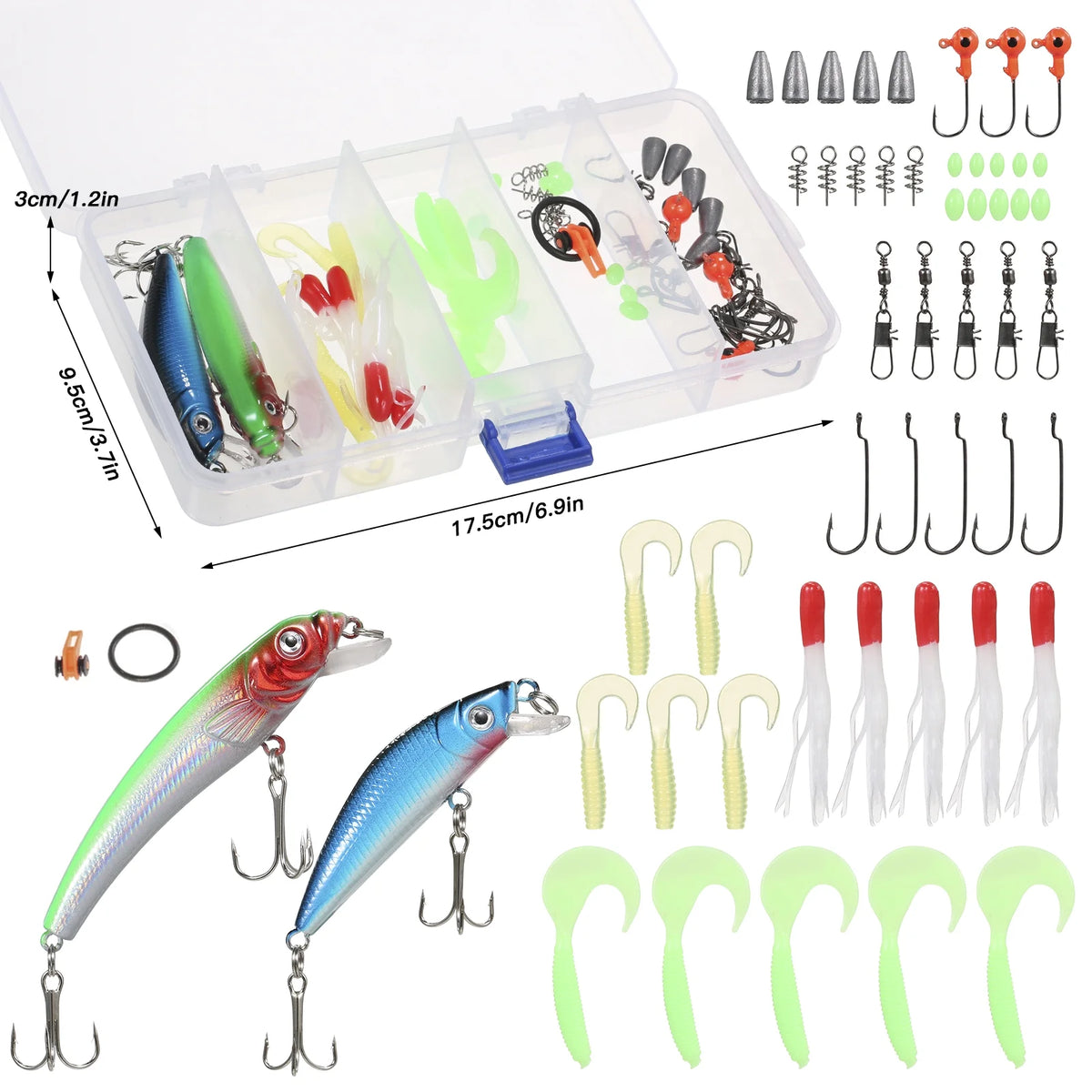Spinning Rod Telescopic Pole Reel Combo Kit with Lures Swivels E99959