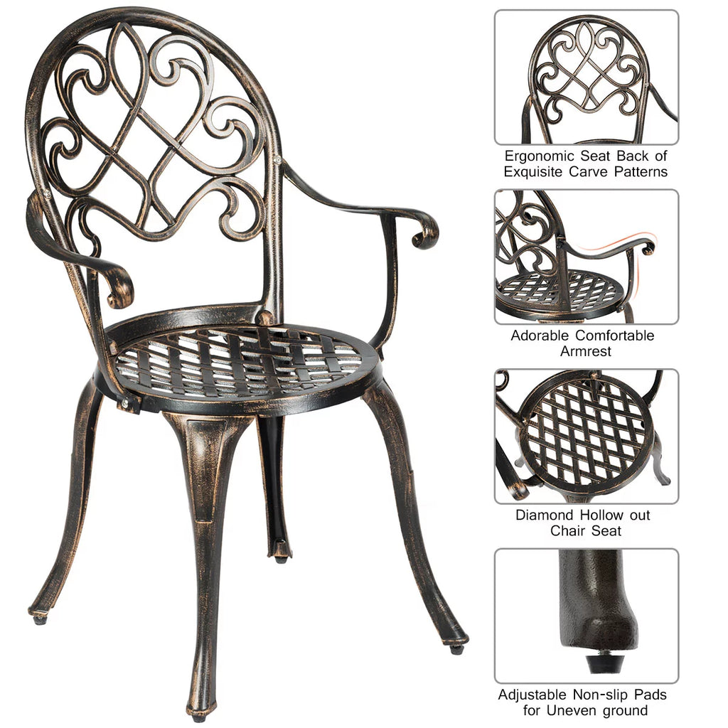 3 Pc Patio Dining Set with Ice Bucket T92343