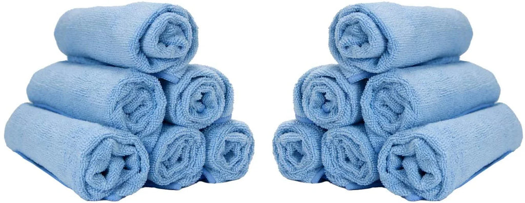 Blue Microfiber Hand Towels, Bulk Case of 180, 15x24 O486753