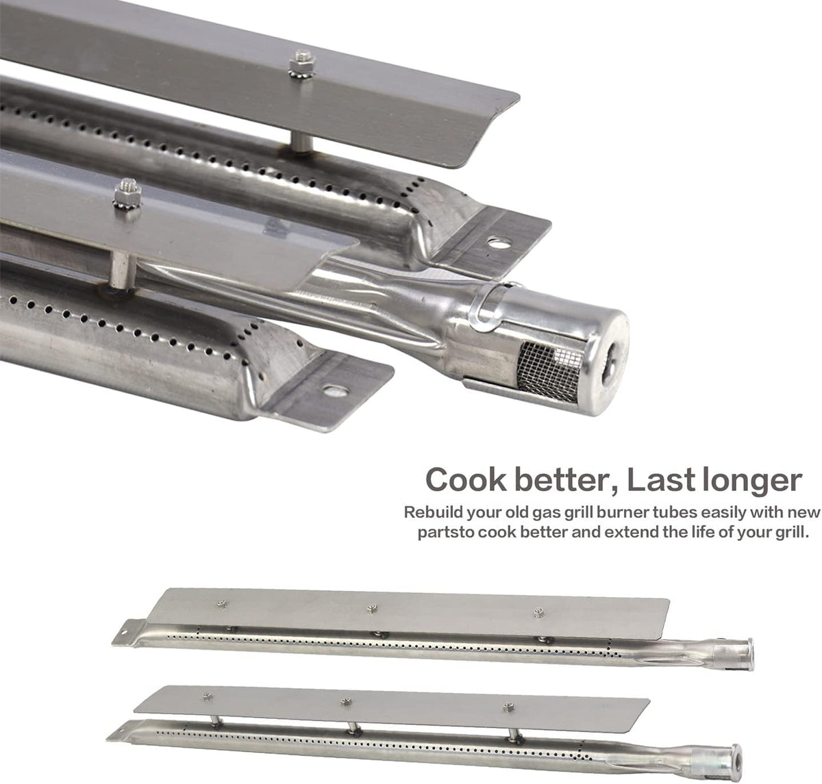 Stainless Steel Burner Tube Replacement for Gas Grill, Pack of 2 V89774