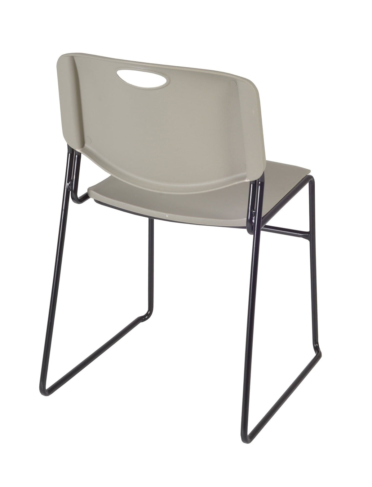 Cherry Square Breakroom Table & 4 Grey Stack Chairs A6038