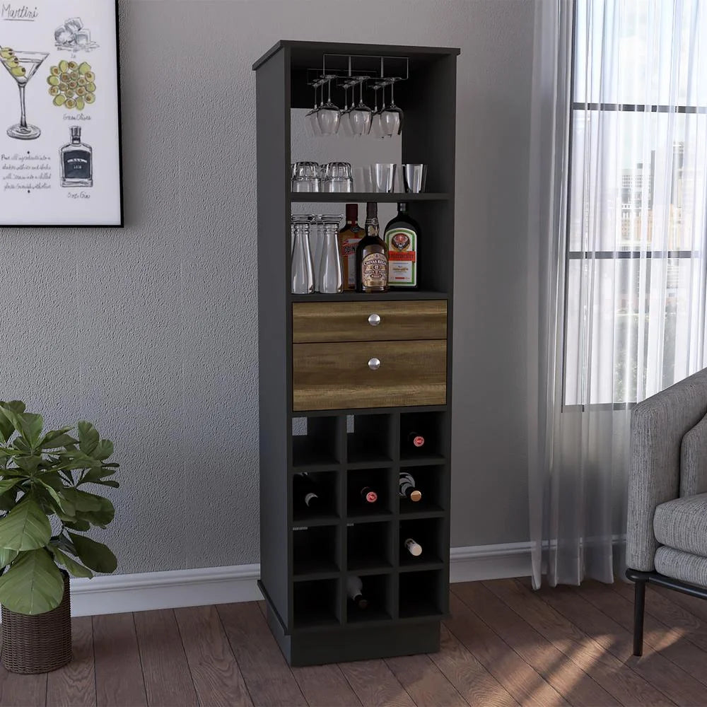 Black & Walnut Bar Cabinet N991