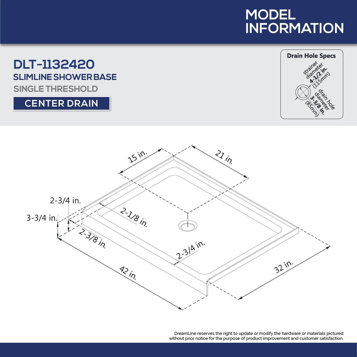 Semi-Frameless Pivot Shower Door in Chrome C57096