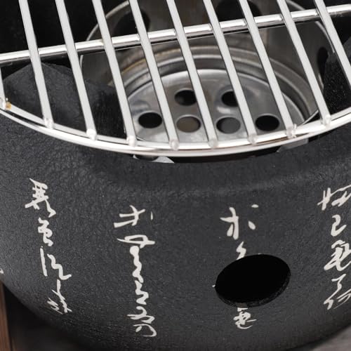 Mini Portable Round Aluminum Alloy Charcoal Hibachi Grill W27296