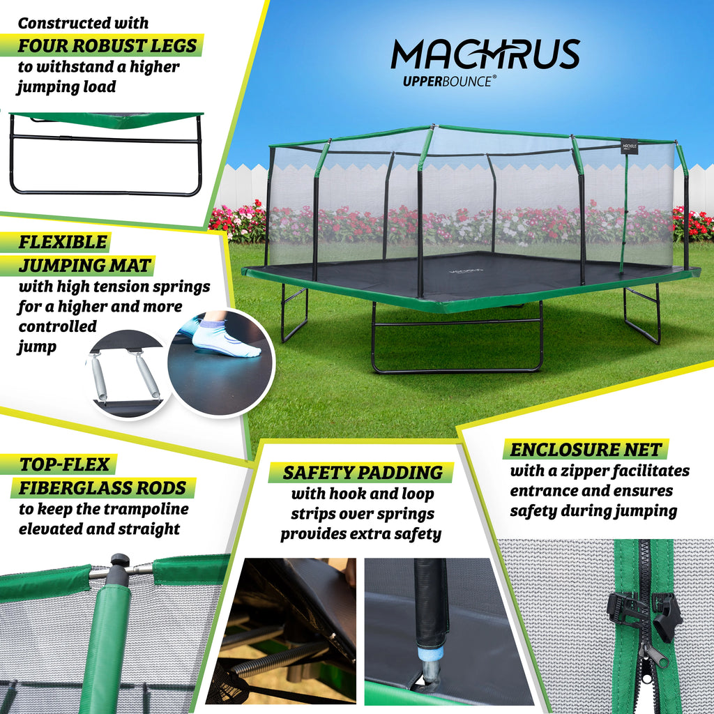 12 x 12 FT Square Trampoline Set with Enclosure and Safety Pad X993644