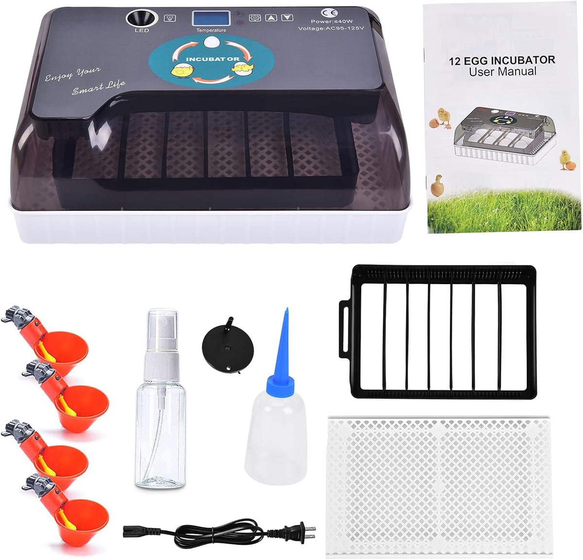 9-35 Digital Egg Incubator with Fully Automatic Turner, Humidity Control LED Candler Z474