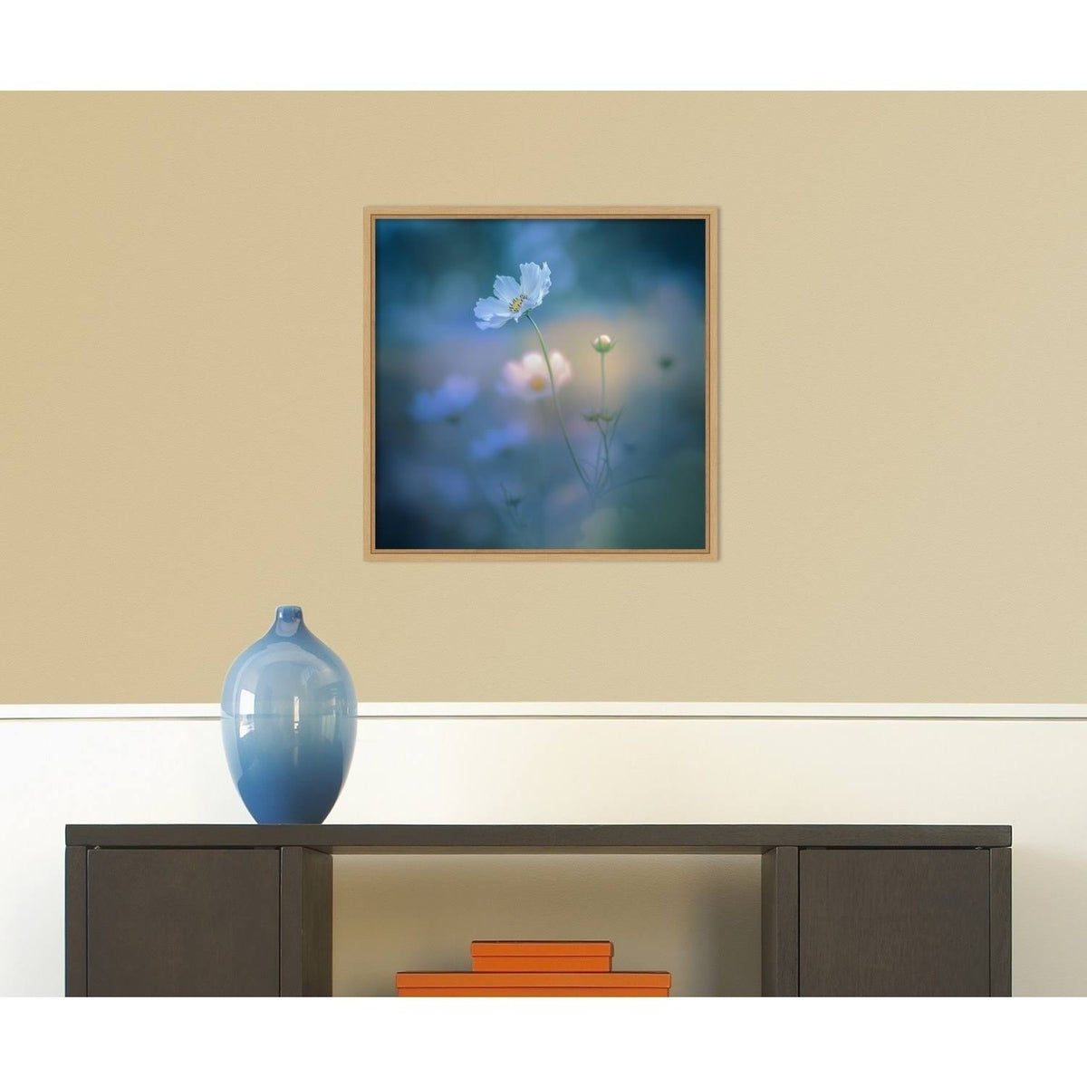 Canvas Art Framed White Shadow Black X102