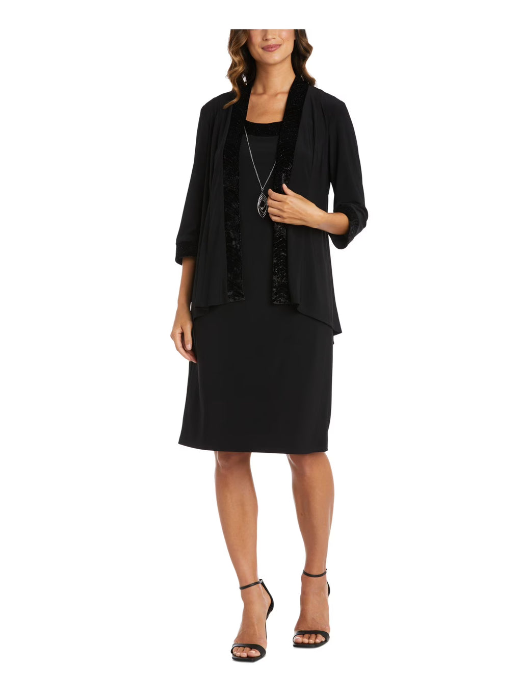Black Beaded Sheath Dress 10 X733