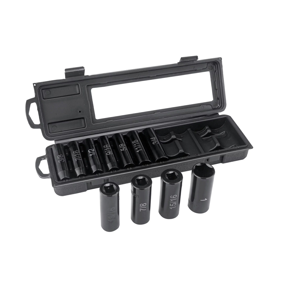 11-Piece 1/2 Drive 6-Point Deep Impact SAE Socket Set E149