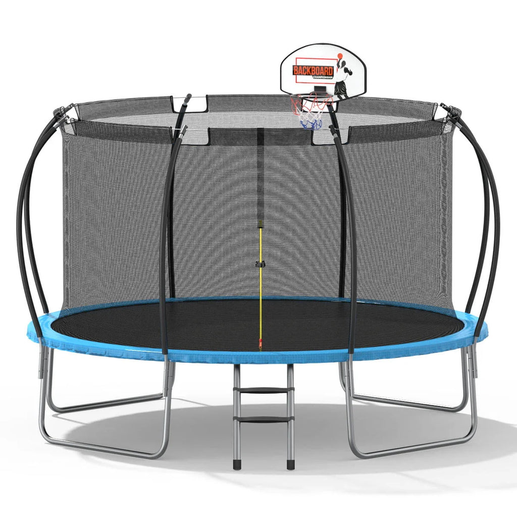 12 ft Trampoline with Enclosure and Basketball Hoop C739716