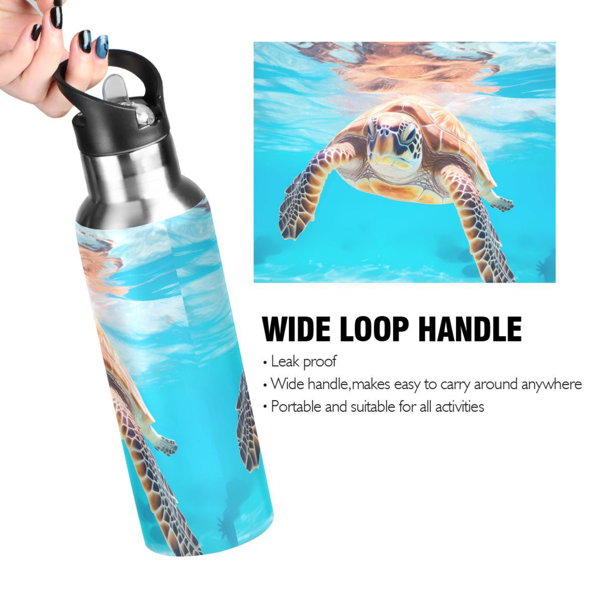 Insulated Stainless Steel Water Bottle with Straw Lid Leakproof 20 oz X799