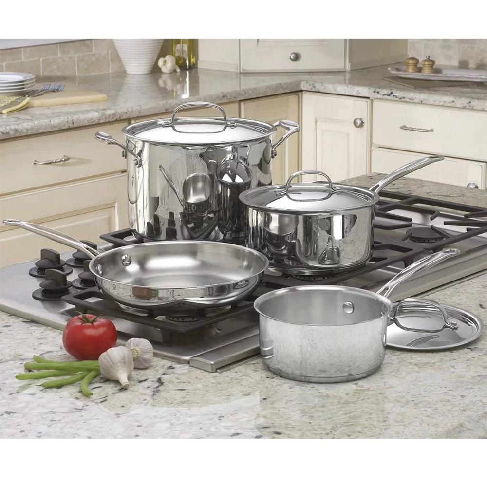 7-Piece Stainless Steel Cookware Set with Wall Mounted Rack G92082