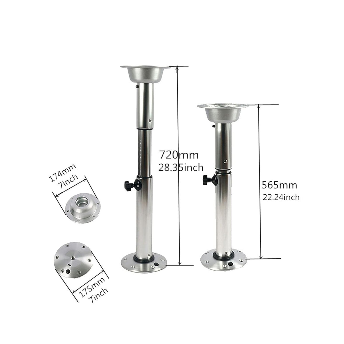 7 Inch Height Adjustable Table Pedestal Stand Base X190