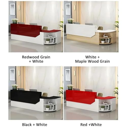 Black+White Curved Reception Desk with Lockable Storage G6039