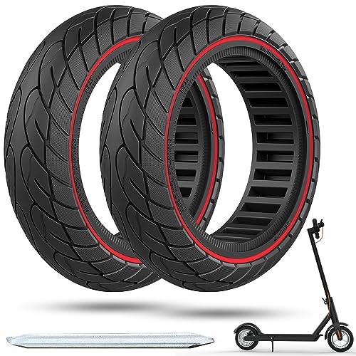 10x2.50 Solid Rubber Tubeless Scooter Tire 2pc Red Y8626