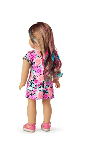 18-inch Doll with Gray Eyes, Caramel Hair, Dress W328056