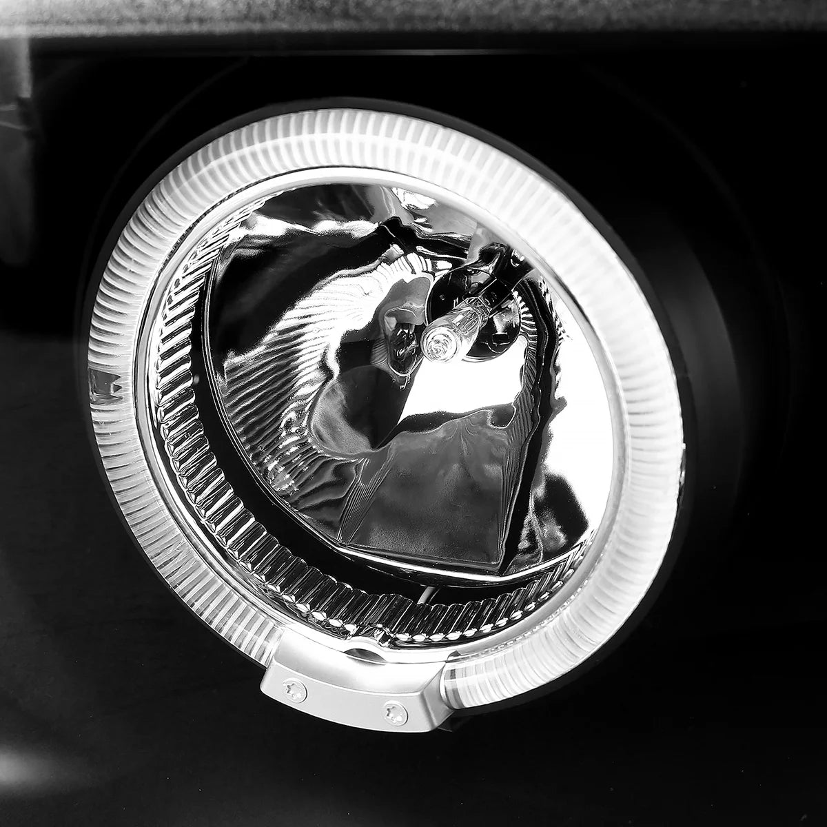 Black Housing Clear Lens LED Halo Projector Headlights, L/R Pair B37791