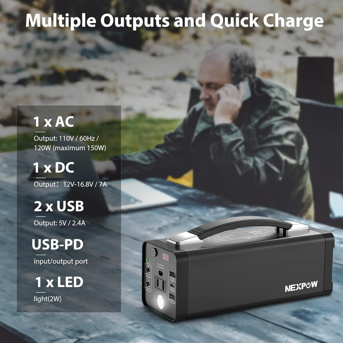 178Wh Portable Power Station with AC Outlet T71819