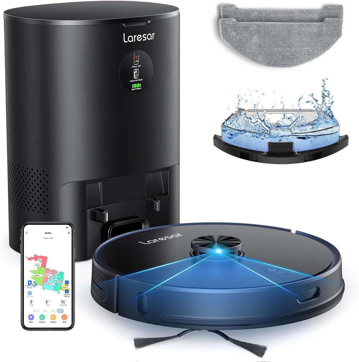 3 in 1 Robot Vacuum and Mop Combo with Self Emptying Station A40913