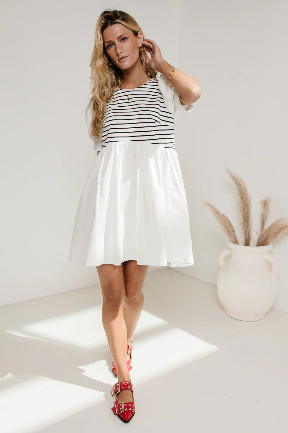 Puff Sleeve Mini Dress G6863