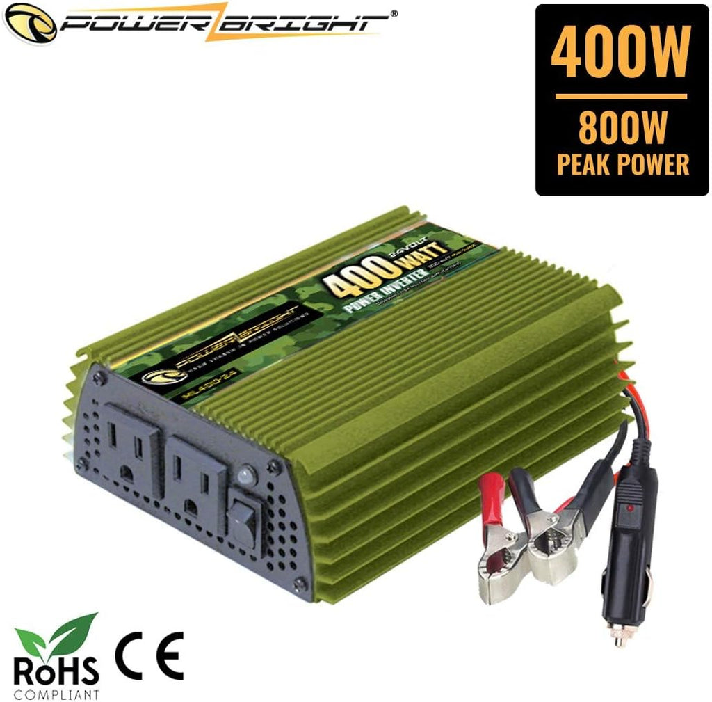 400 Watt 24V Modified Sine Wave Power Inverter with Dual 110V AC Outlets W712