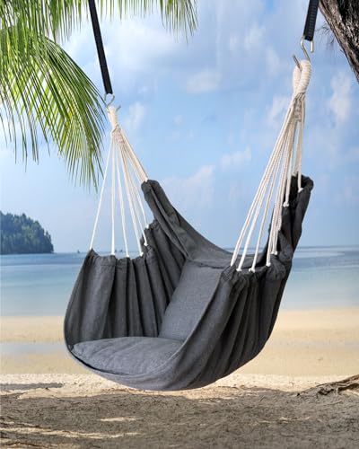 Hanging Cotton Hammock Chair with 2 Cushions P56130