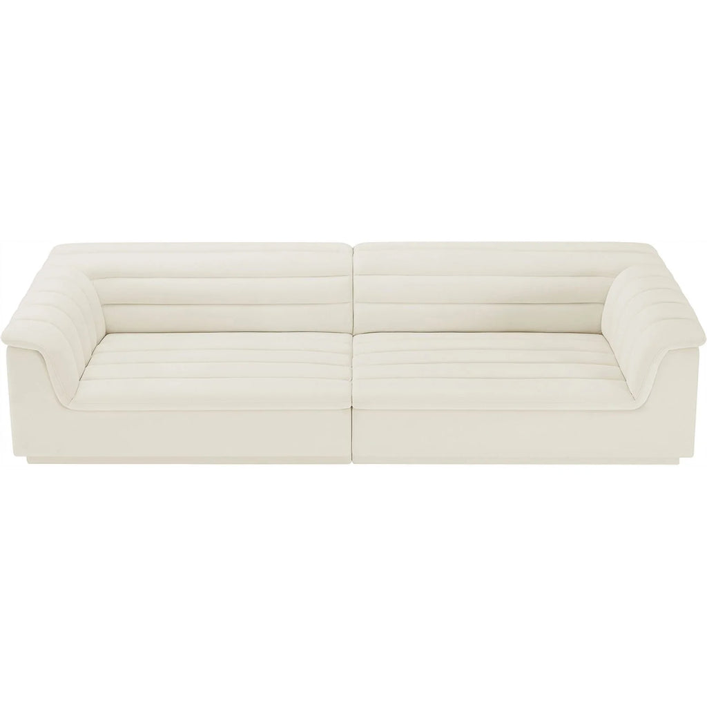 Cream Velvet Modular Sofa Z4478