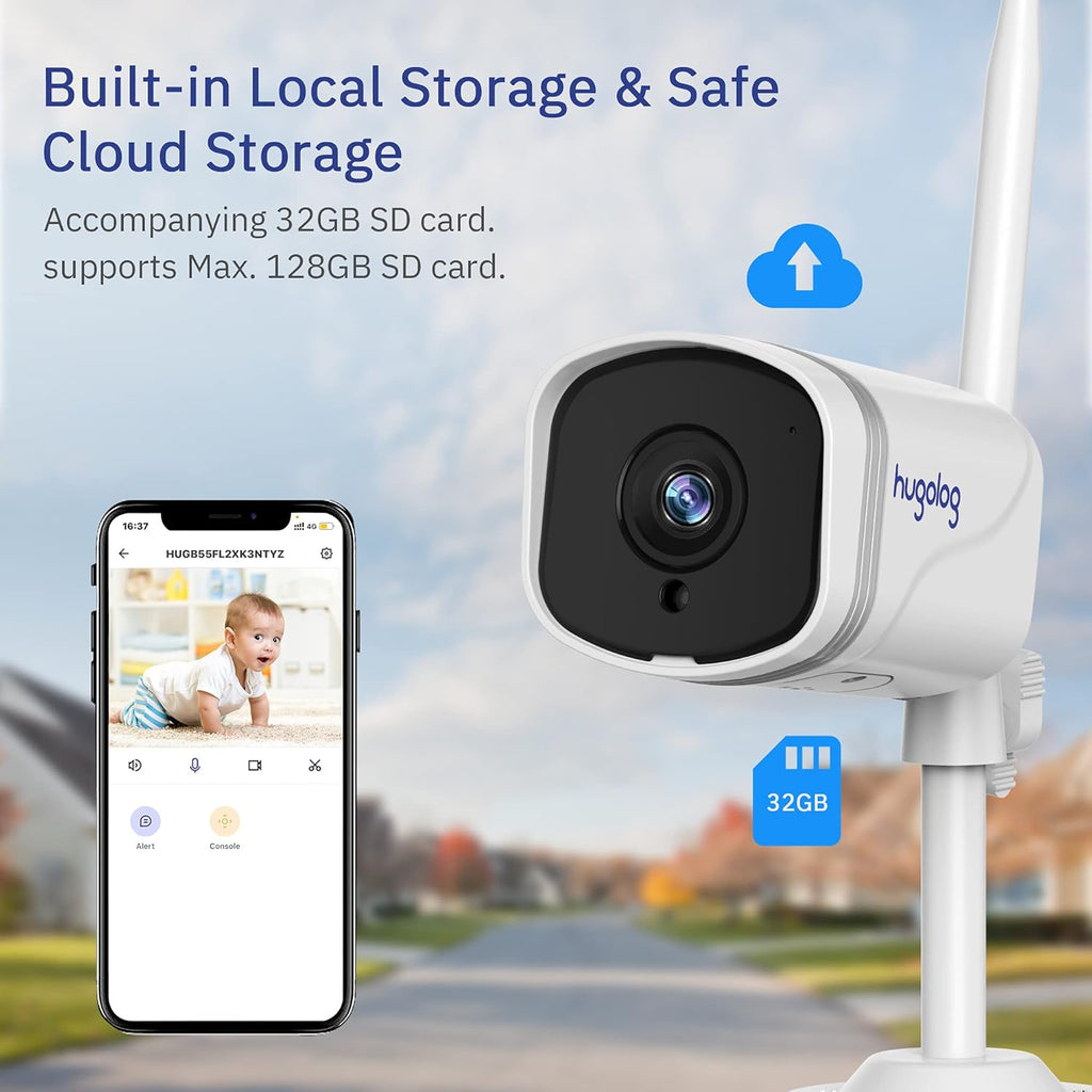 4MP Outdoor Security Camera with IP66 Waterproof and Night Vision N2558