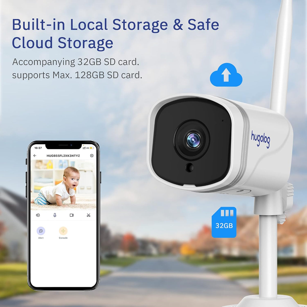 4MP Outdoor Security Camera with IP66 Waterproof and Night Vision N2558