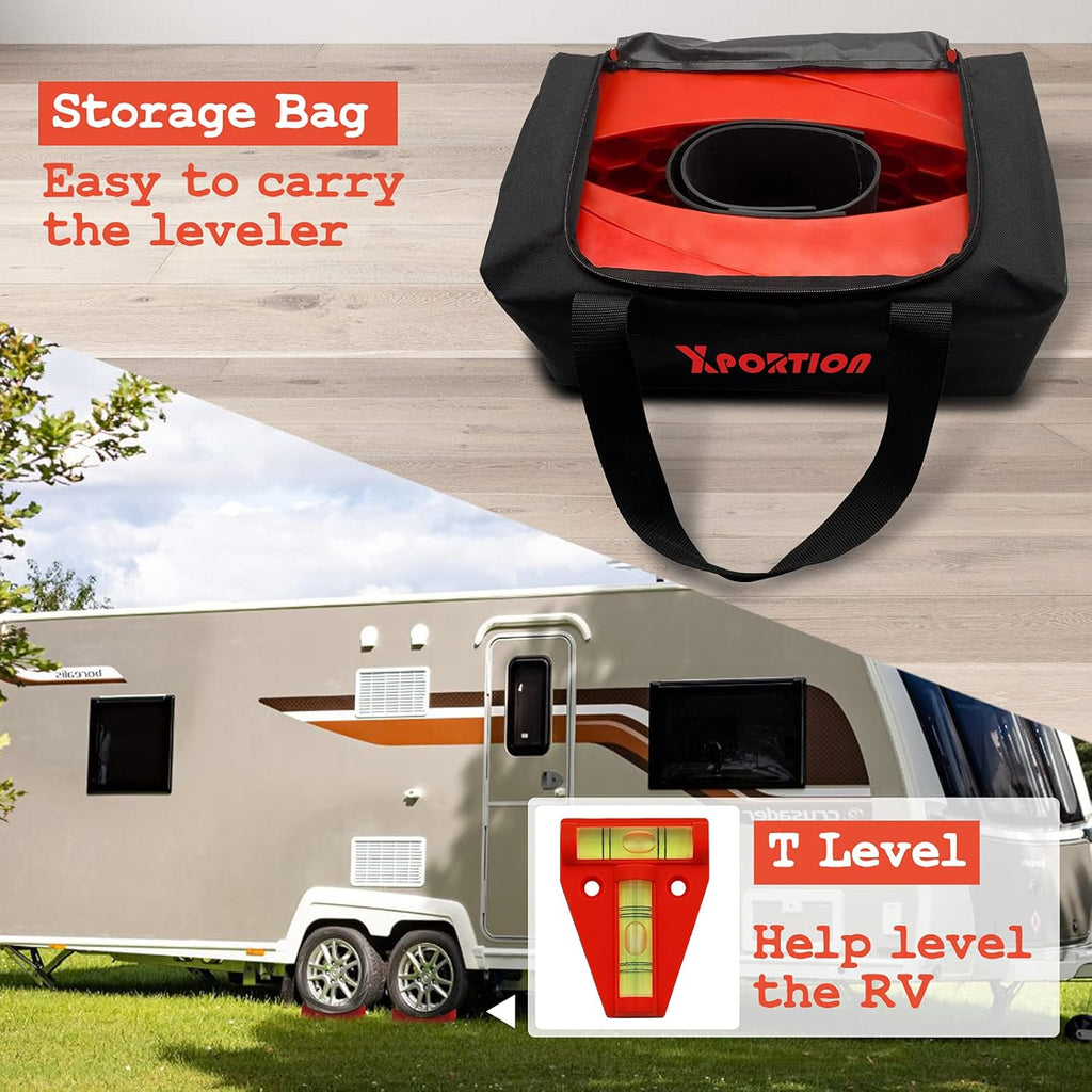 RV Leveling Blocks Kit with Curved Levelers and Chocks I4690