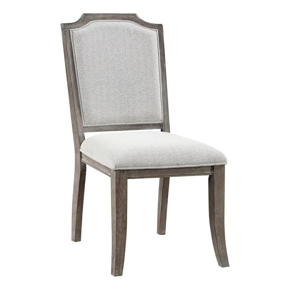 Brown Gray Wood Upholstery Dining Side Chair Set of 2 M97067