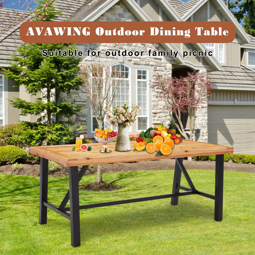 Wooden Picnic Table with Iron Legs A21273