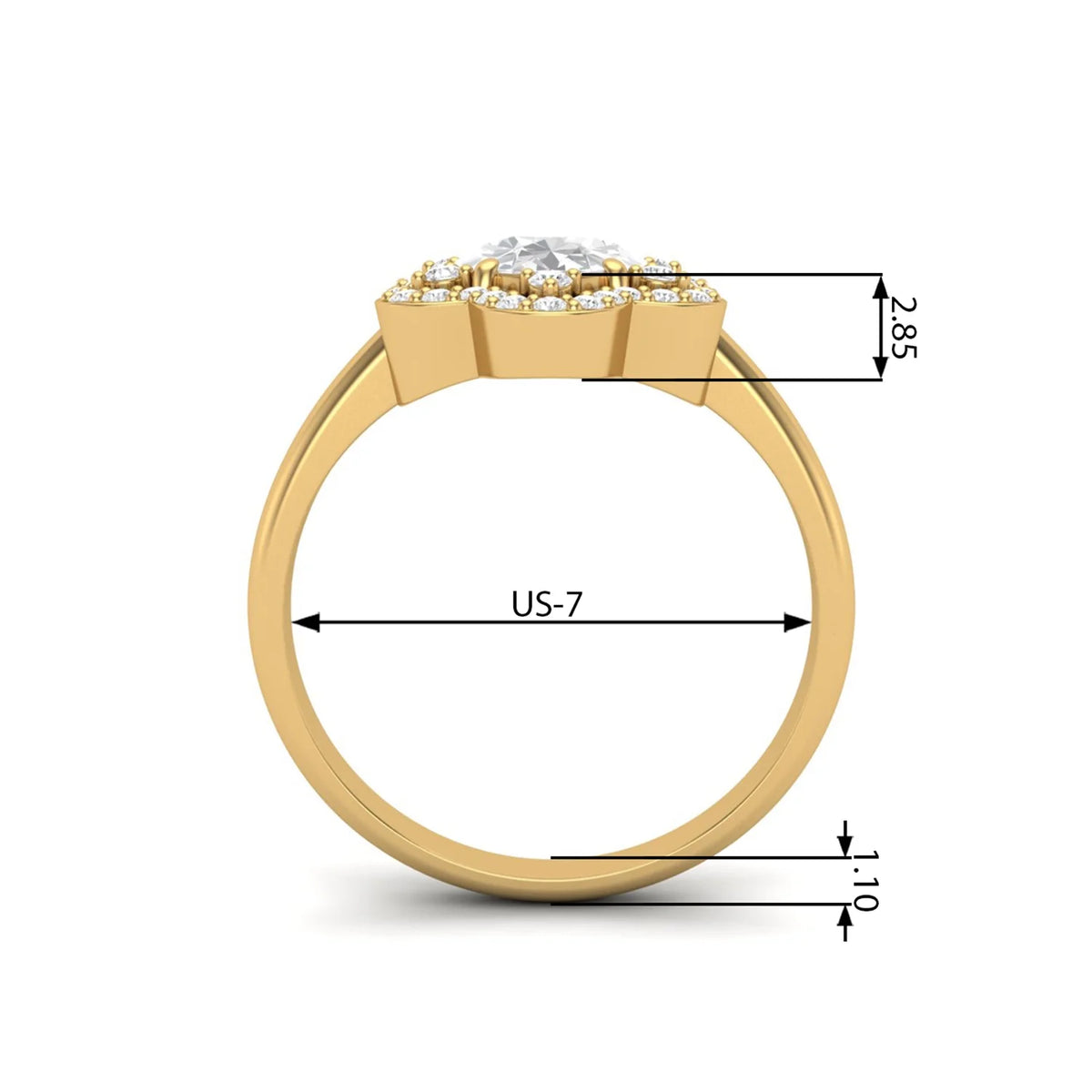 Black Spinel 925 Silver Yellow Plated Oval Ring T4491