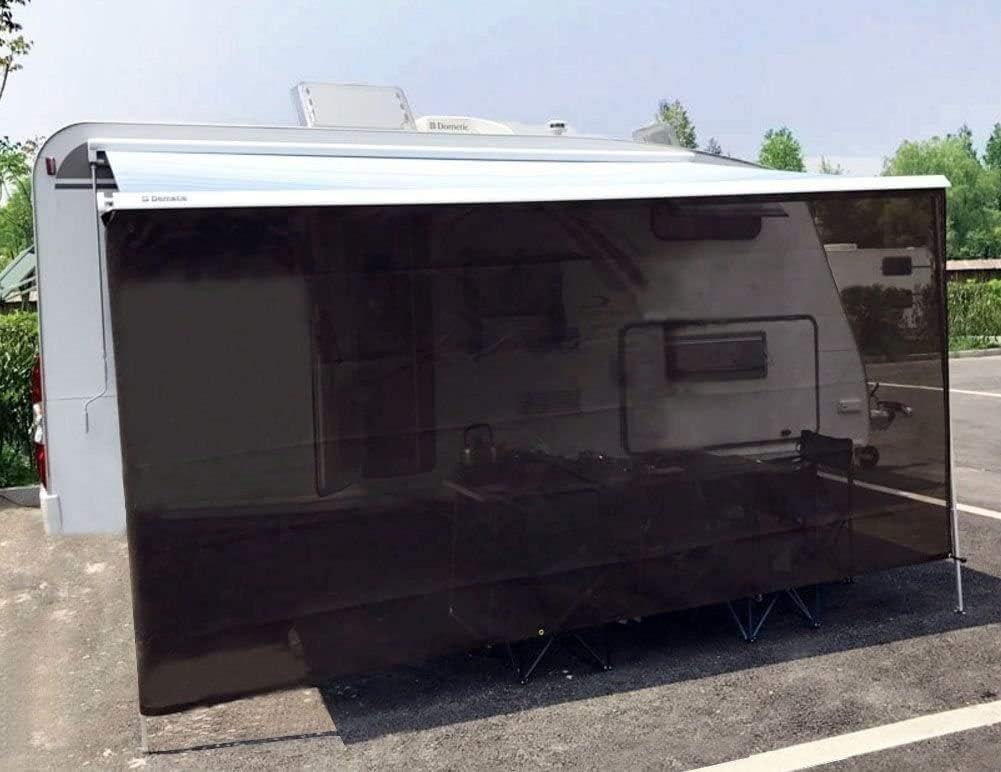RV Awning Sun Shade Mesh Screen 6'X12'3'' Black UV Sunblock Kits Motorhome Trailer Canopy Shelter X441821