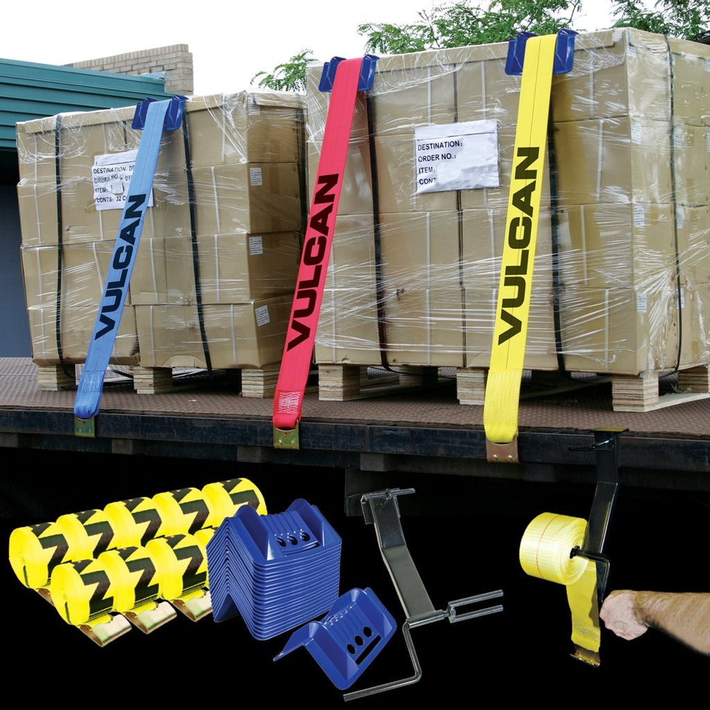 Flat Hook Winch Strap Kit 4 Inch x 30 Foot Yellow 5,000 Pound Safe Working Load L503173