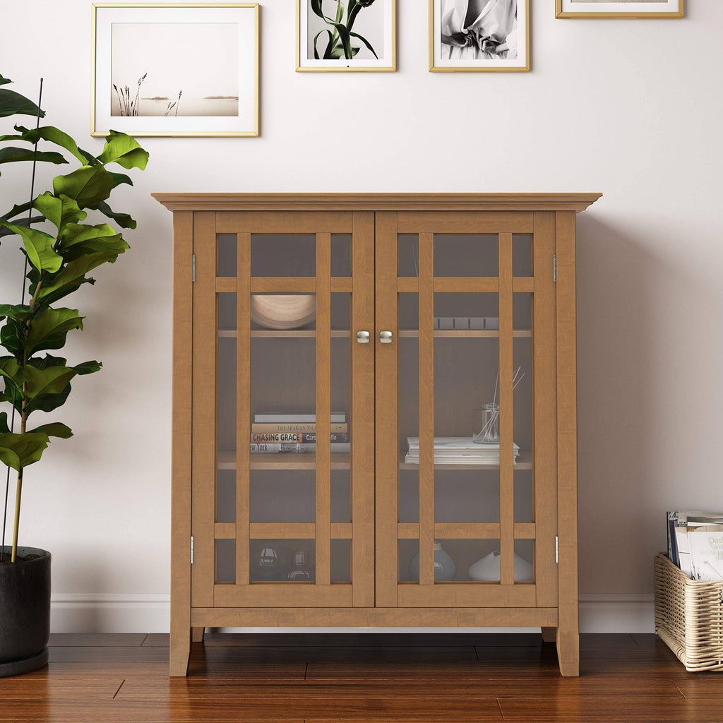 Solid Wood Medium Storage Cabinet in Light Golden Brown P35367