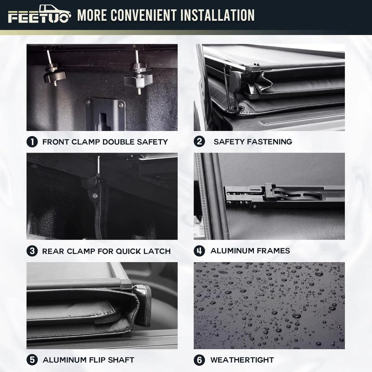 Soft Tri-Fold Tonneau Cover Truck Bed K9565