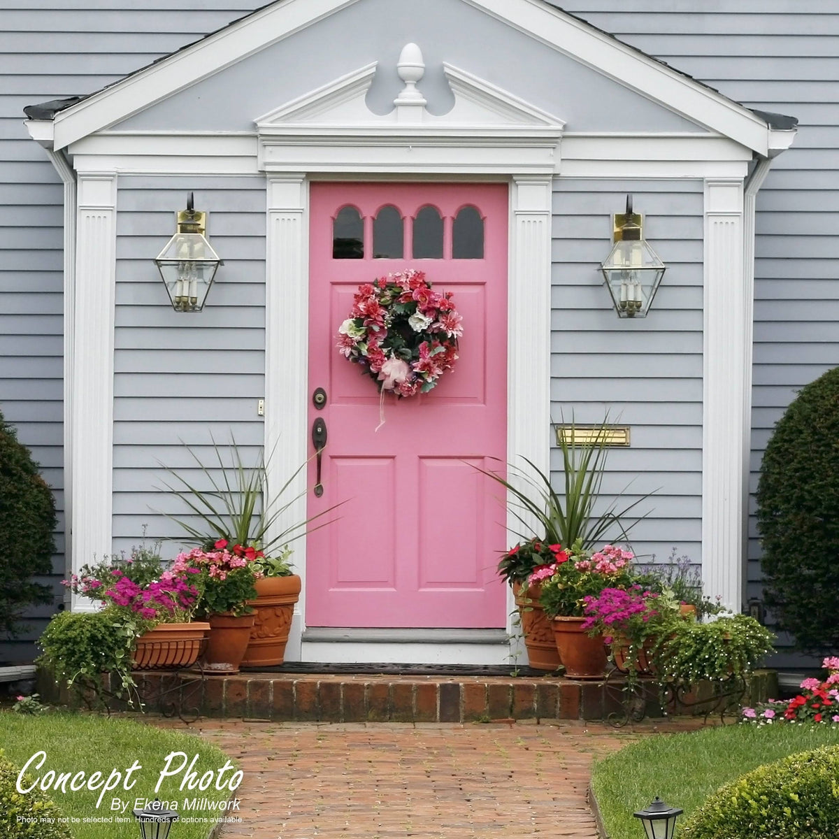 Two Equal Flat Panel PVC Pilaster with Decorative Capital & Base (Pair) S796