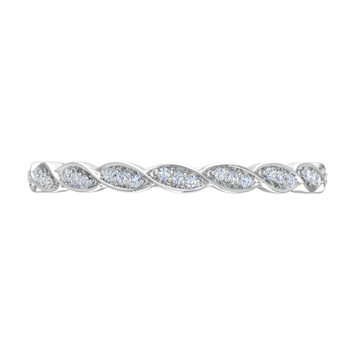14K White Gold Diamond Eternity Wedding Band Ring H5521