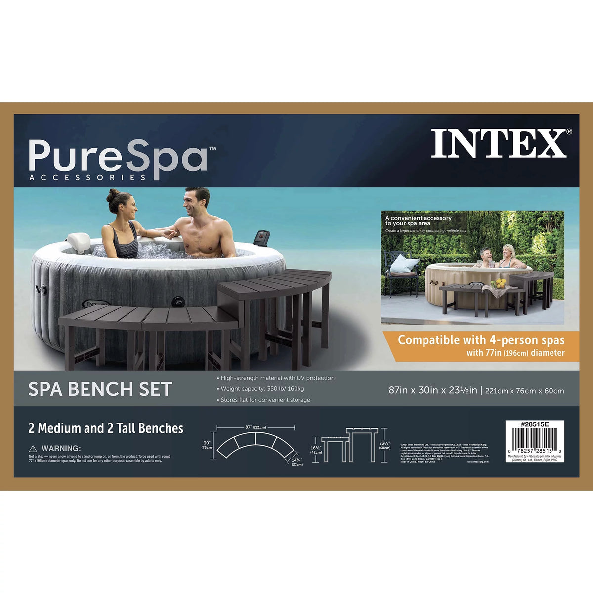 2 Medium and 2 Tall PureSpa Benches U316818
