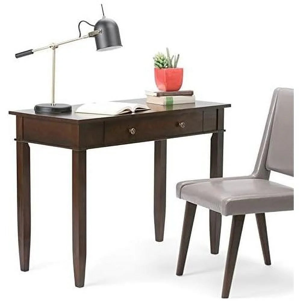 42" Dark Brown Solid Wood Desk Y267713