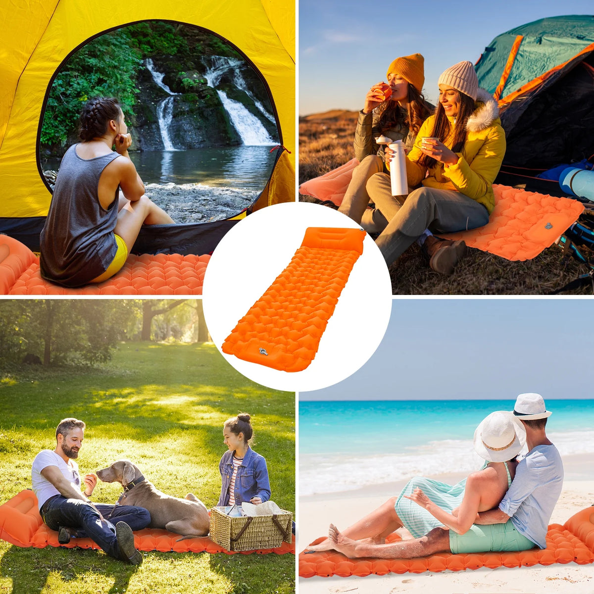 Ultralight Waterproof Camping Air Mattress Sleeping Pad with Built-in Pump B95810
