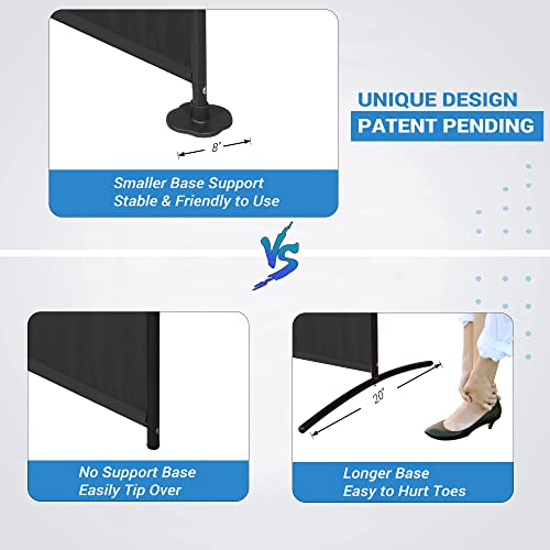 Black 3 Panel Folding Privacy Screen C443