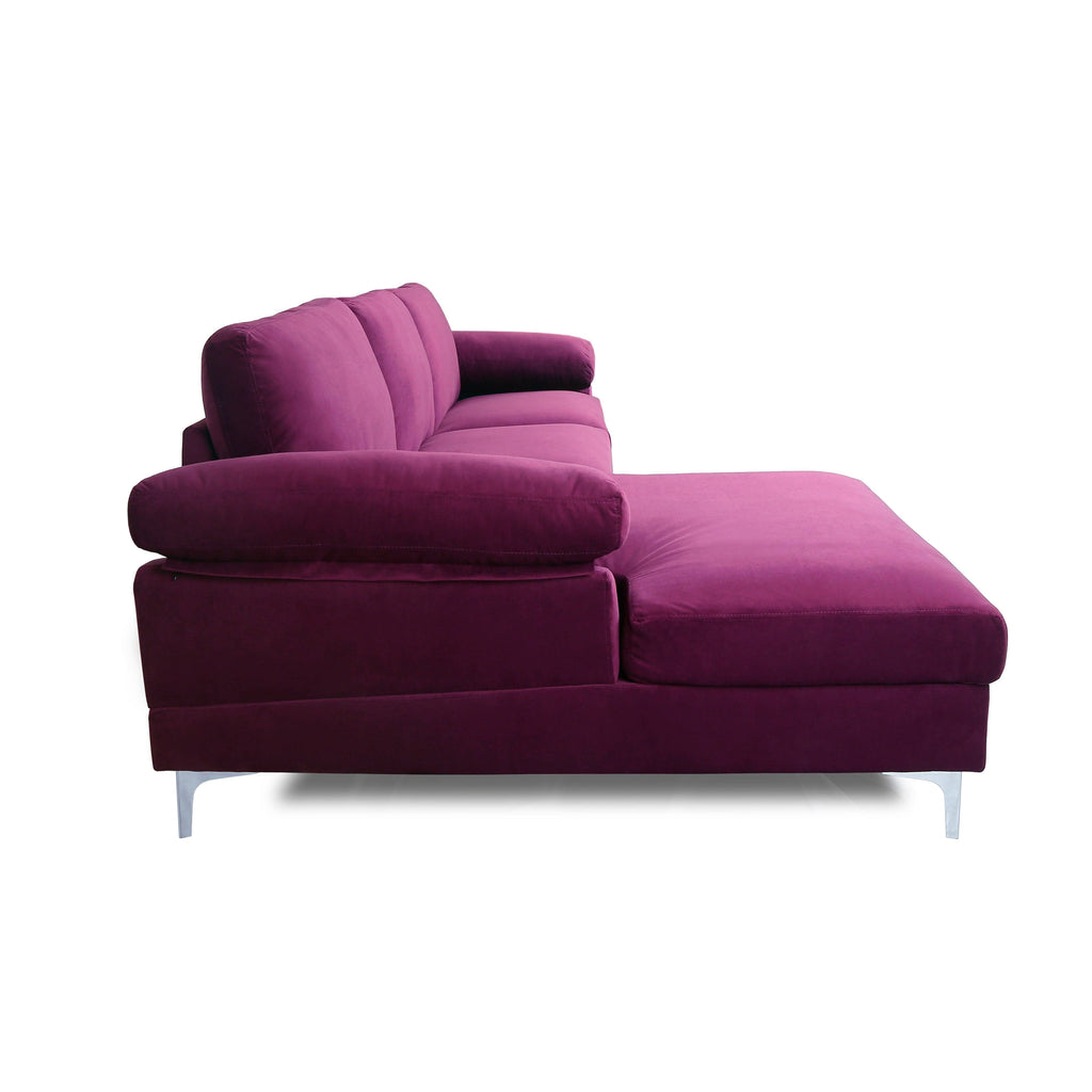 Velvet Modular Sofa Black Purple Reversible D82109