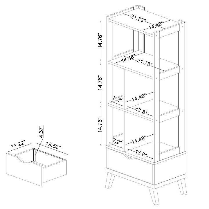 Dark Brown Wood Leaning Bookcase Y56357