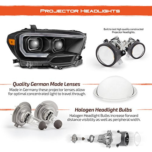 Black Sequential LED Projector Headlights X98523