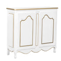 White Storage Cabinet with 2 Doors and Solid Wood Legs V77968